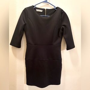 (M) Black 3/4 Sleeve Dress with Pockets